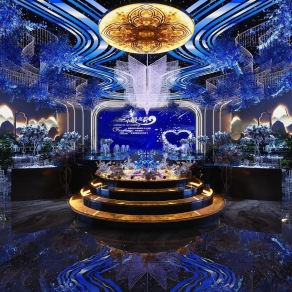 现代酒店宴会厅3D模型下载